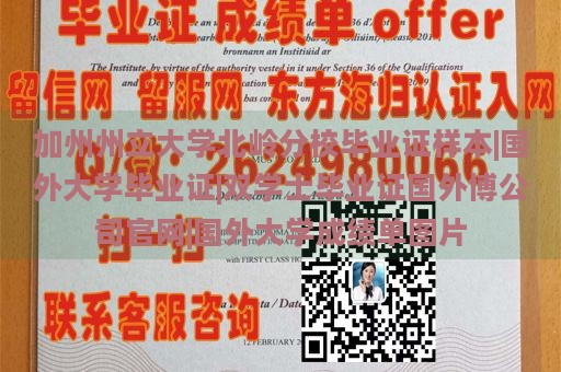 加州州立大学北岭分校毕业证样本|国外大学毕业证|双学士毕业证国外博公司官网|国外大学成绩单图片